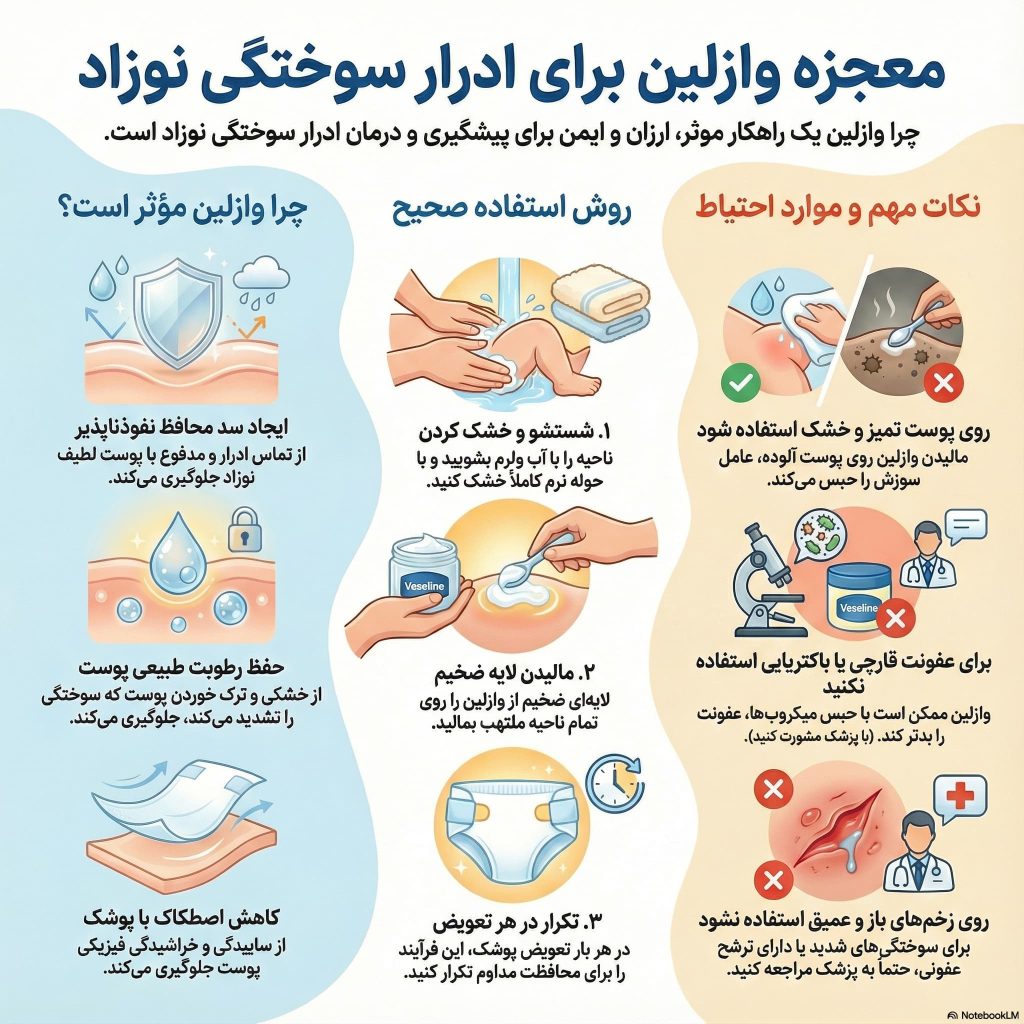 وازلین برای ادرار سوختگی
